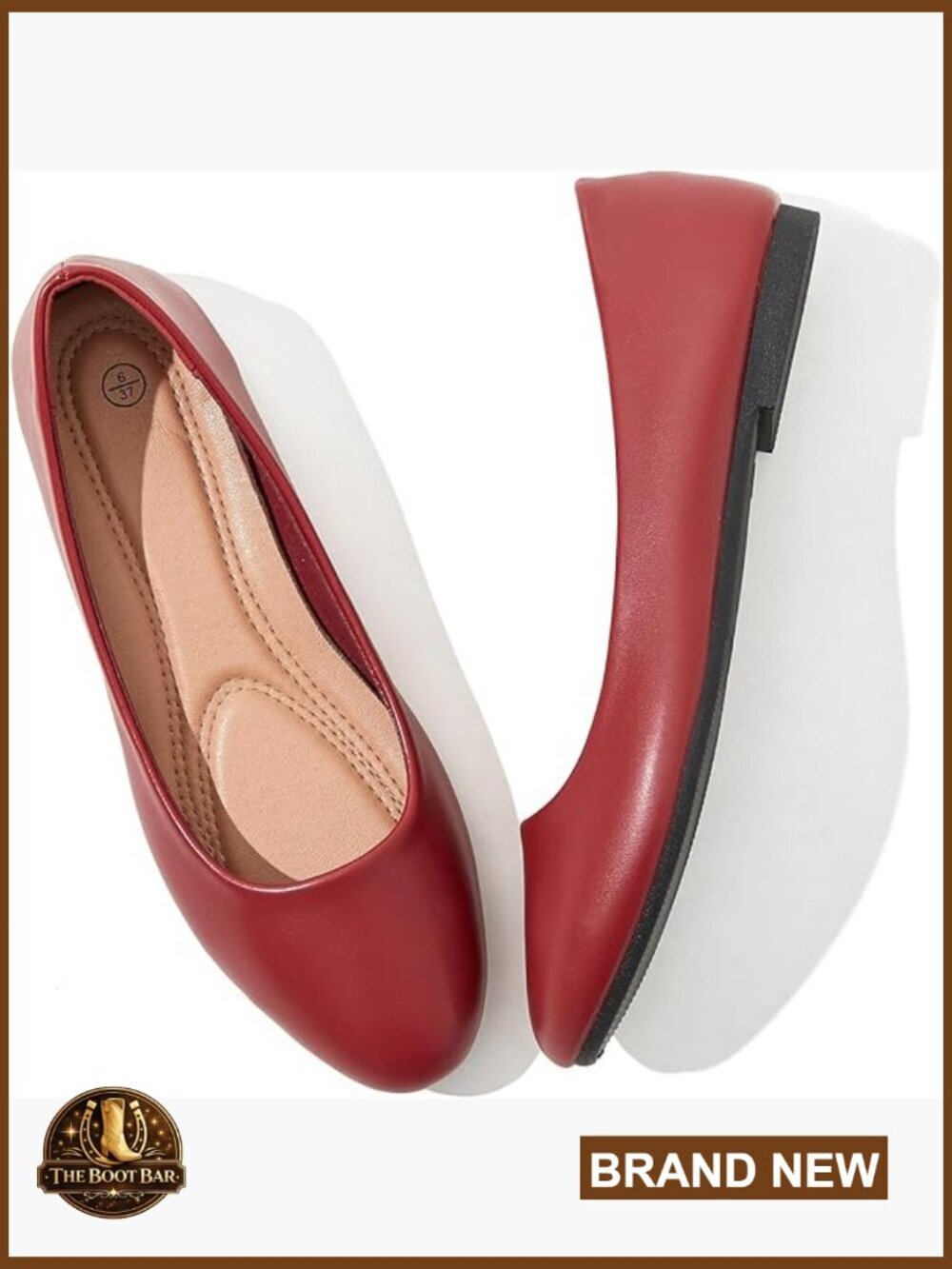 Women's Ballet Flats Comfortable PU Leather Slip On Shoes Business Casual